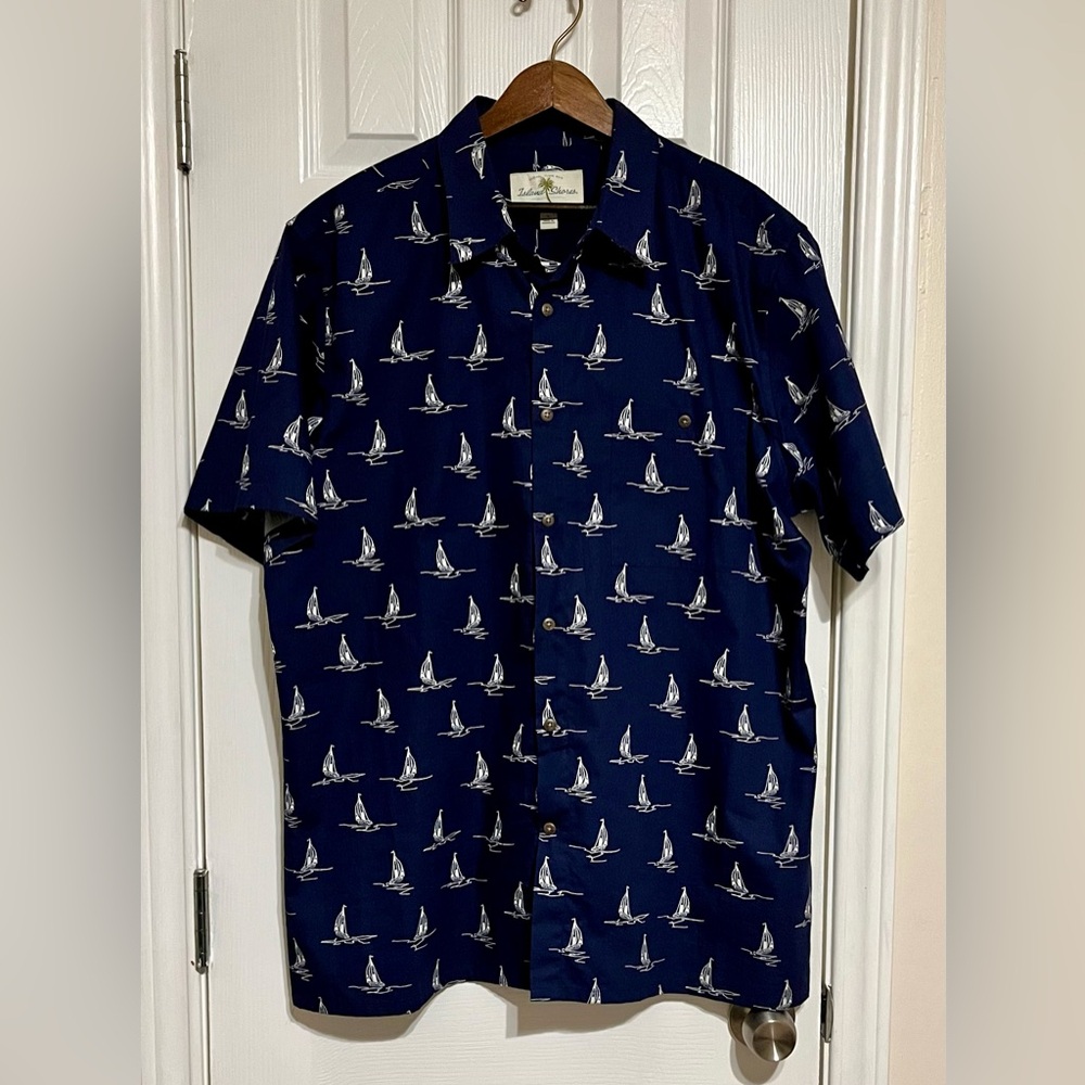 Island Shores Blue Sailing Men's Shirt - Picture 5 of 5